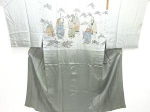 アンティーク　竹林七賢人之図模様男物長襦袢